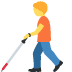 person with white cane on Twitter/X
