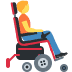 person in motorized wheelchair facing right on Twitter/X