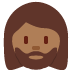 woman: medium-dark skin tone, beard on Twitter/X