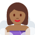 woman in steamy room: medium-dark skin tone on Twitter/X