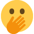 face with open eyes and hand over mouth on Twitter/X
