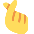 hand with index finger and thumb crossed on Twitter/X