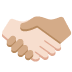 handshake: light skin tone, medium skin tone on Twitter/X