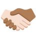 handshake: light skin tone, medium-dark skin tone on Twitter/X