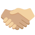 handshake: medium skin tone, medium-light skin tone on Twitter/X