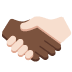 handshake: dark skin tone, light skin tone on Twitter/X