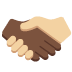 handshake: dark skin tone, medium-light skin tone on Twitter/X