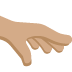 palm down hand: medium skin tone on Twitter/X