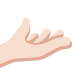 palm up hand: light skin tone on Twitter/X