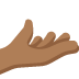 palm up hand: medium-dark skin tone on Twitter/X