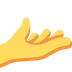 palm up hand on Twitter/X