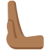 leftwards pushing hand: medium-dark skin tone on Twitter/X