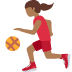 woman bouncing ball: medium-dark skin tone on Twitter/X