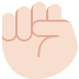 raised fist: light skin tone on Twitter/X