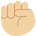 raised fist: medium-light skin tone on Twitter/X