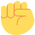 raised fist on Twitter/X
