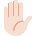 raised hand: light skin tone on Twitter/X